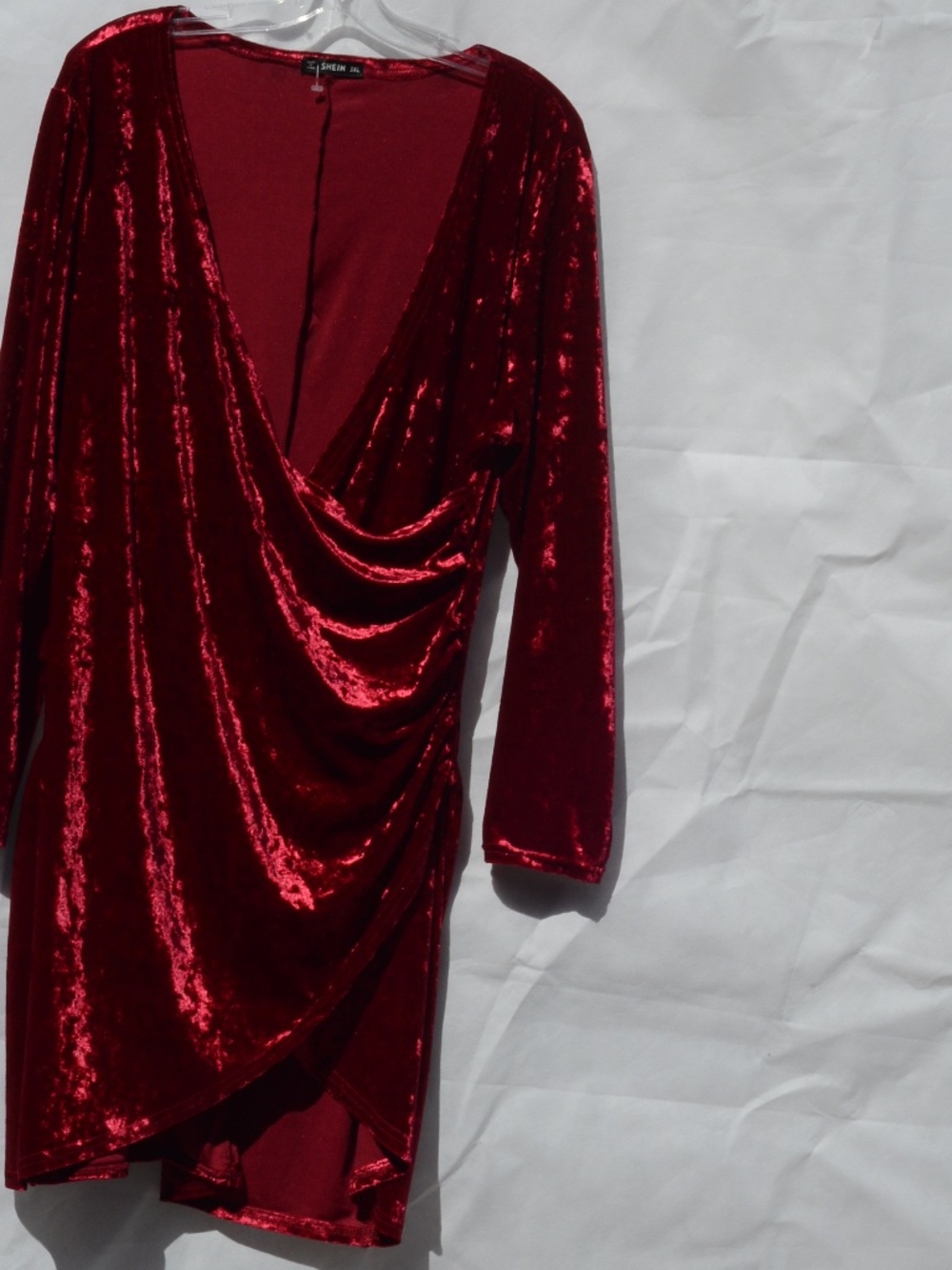 Red Stretch Velvet Dress Sz 3XL